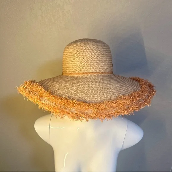 HELEN KAMINSKI BIA FRINGED WIDE BRIM RAFFIA HAT NEW - Picture 2 of 16